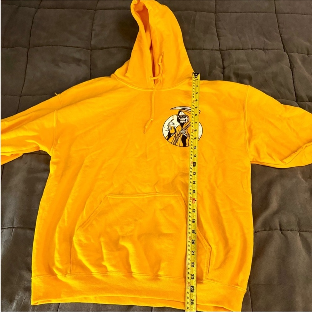 MAD Engine 💀 Reaper “Chill Vibes” Yellow Graphic Hoodie - Picture 4 of 6
